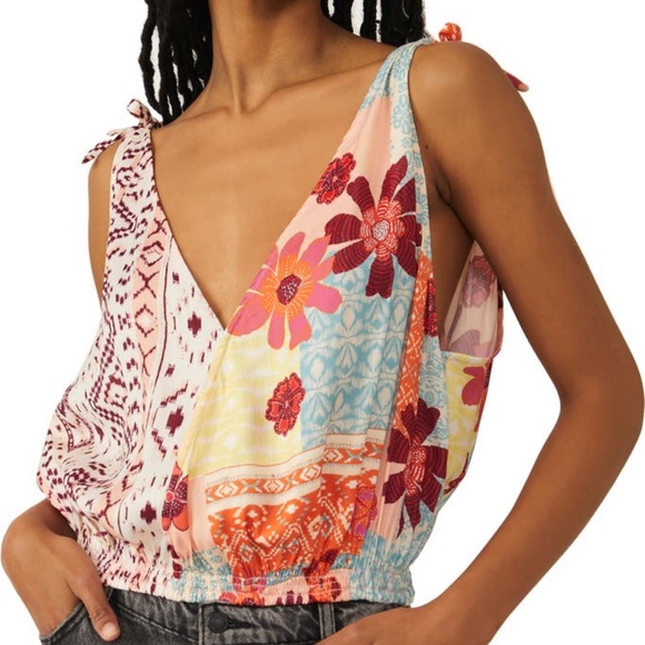 Free People Tied To You Tank Floral Size XS S - Picture 1 of 6